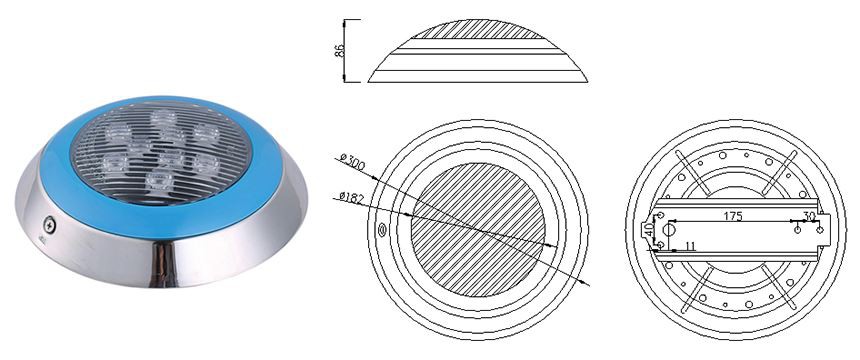 wholesale swimming pool blue lights 9w 18w led swimming pool light selling